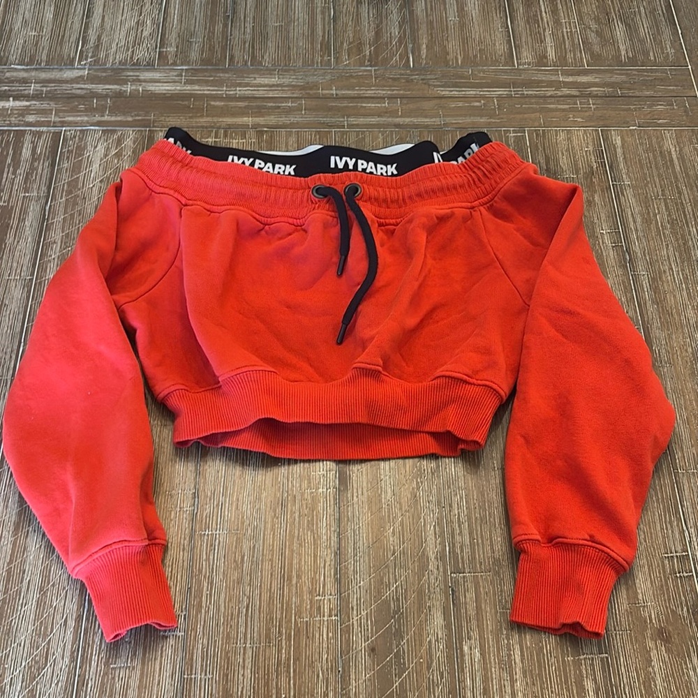 Off the shoulder crop sweatshirt
